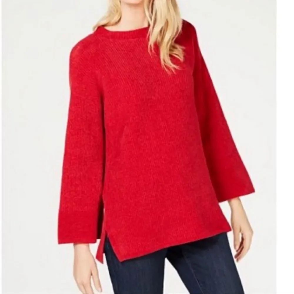 Eileen  Fisher red Chenille sweater size PS